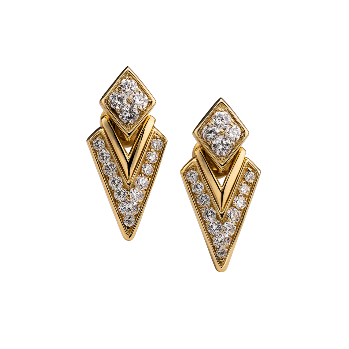 qwe (22) Goldplated Crystal Flower Leverback Earrings